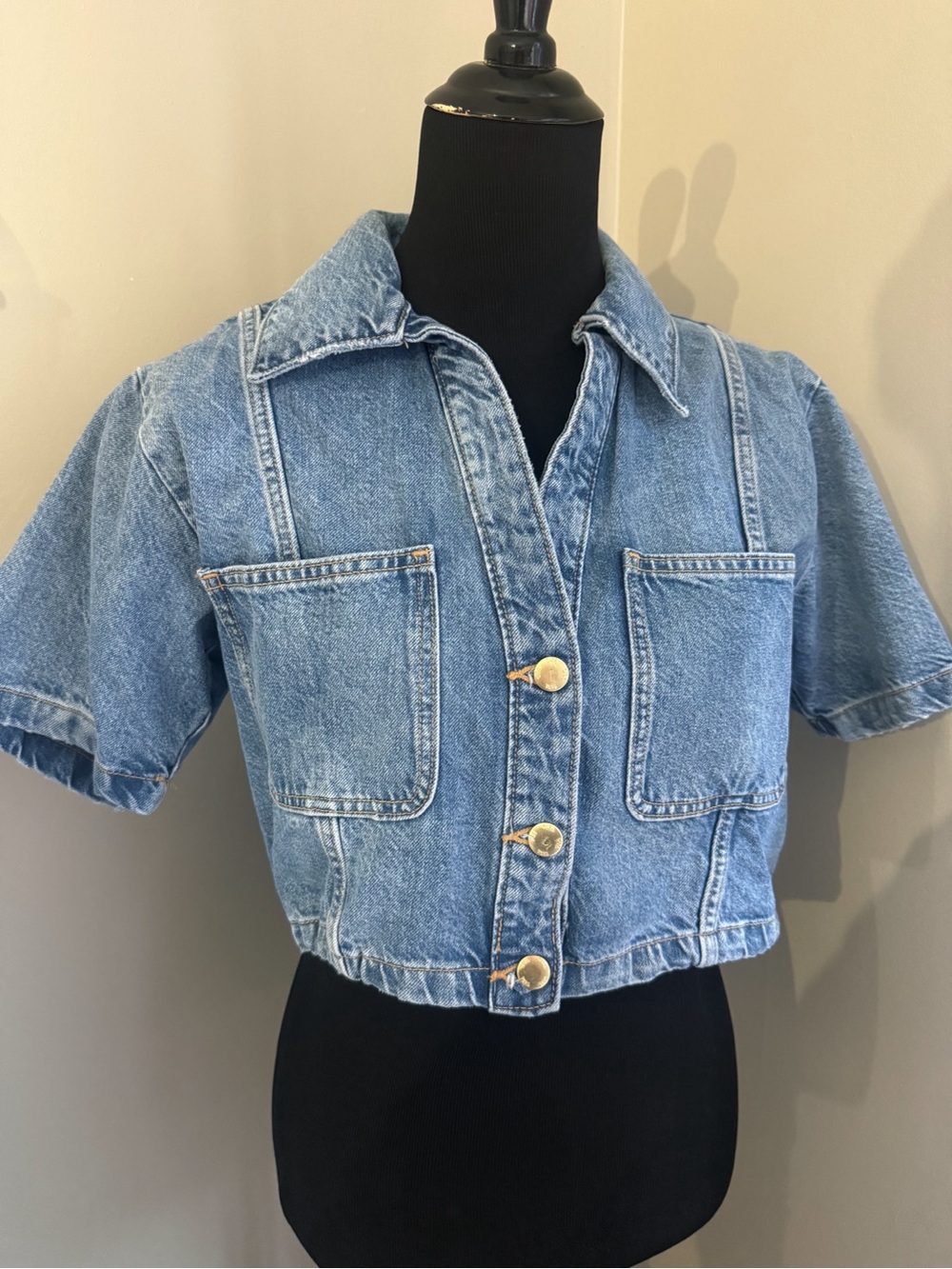 ZARA - Cropped Denim Shirt | SIZE S